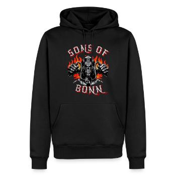 Bonn Biker Geschenk fils de Bonn - Sweat à capuche Premium bio Homme - noir - Devant - Nico (187cm)