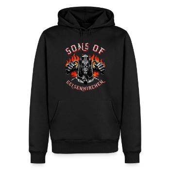 Gelsenkirchen Motard Geschenk fils de Gelsenkirchen - Sweat à capuche Premium bio Homme - noir - Devant - Nico (187cm)