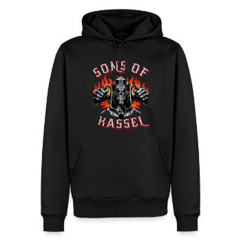 Kassel Biker Geschenk fils de Kassel - Sweat à capuche Premium bio Homme - noir - Devant - Nico (187cm)