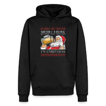Hässlicher Dezember Betrunkener Bierliebhaber Hässliche Weihnachten - Männer Premium Bio Hoodie - Schwarz - Vorne - Nico (187cm)