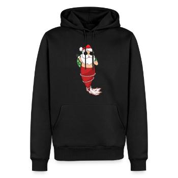 December Santa Mermaid Love Christmas - Men’s Premium Organic Hoodie - black - Front - Nico (187cm)