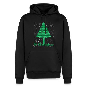 Oh Chimie Arbre de Noël Décembre Noël - Sweat à capuche Premium bio Homme - noir - Devant - Nico (187cm)