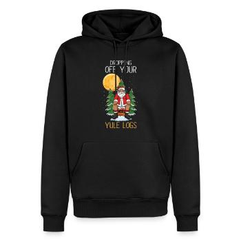 Décembre Caca Père Noël Blague Drôle Noël - Sweat à capuche Premium bio Homme - noir - Devant - Nico (187cm)