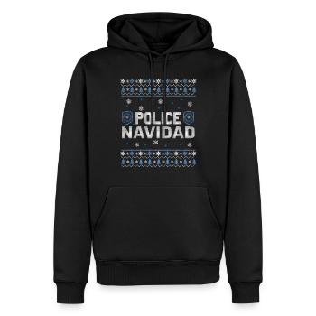 Lustige hässliche Dezember Polizei Navidad Hässliche Weihnachten - Männer Premium Bio Hoodie - Schwarz - Vorne - Nico (187cm)