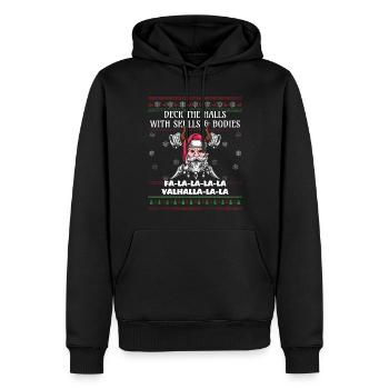 Hässlicher Dezember Santa Viking Nordisch Hässliche Weihnachten - Männer Premium Bio Hoodie - Schwarz - Vorne - Nico (187cm)