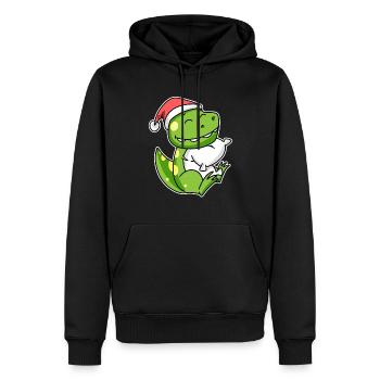 Dinosaurier Weihnachten Schlafen Schlaf - Männer Premium Bio Hoodie - Schwarz - Vorne - Nico (187cm)