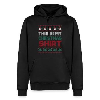 Santa Ugly Dezember Feiertag Hässlich Das mein Weihnachten - Männer Premium Bio Hoodie - Schwarz - Vorne - Nico (187cm)