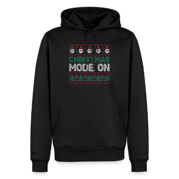 Mode Père Noël Joyeux Décembre sur Noël laid - Sweat à capuche Premium bio Homme - noir - Devant - Nico (187cm)