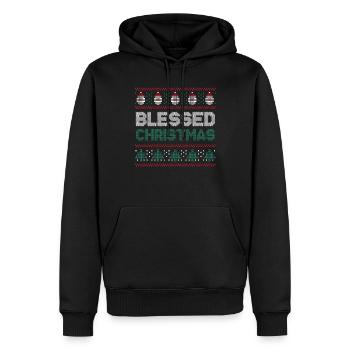 Santa Ugly Dezember Feiertag Hässliche gesegnete Weihnachten - Männer Premium Bio Hoodie - Schwarz - Vorne - Nico (187cm)