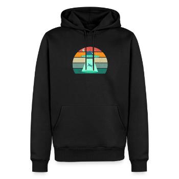 aliens alien space space flying UFOs UFO - Men’s Premium Organic Hoodie - black - Front - Nico (187cm)