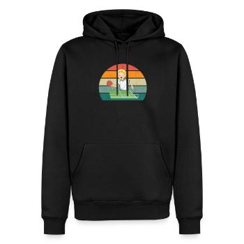 tischtennisspieler tischtennis netz spin aufschlag - Männer Premium Bio Hoodie - Schwarz - Vorne - Nico (187cm)