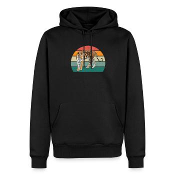 amurtiger tigerkäfig großkatze katze asien tiger - Männer Premium Bio Hoodie - Schwarz - Vorne - Nico (187cm)