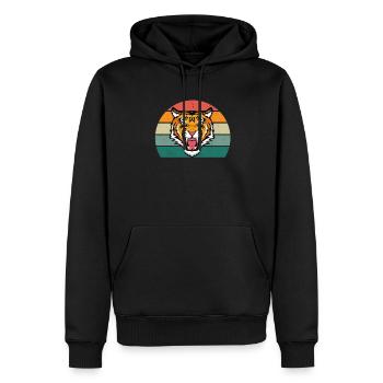 Tigre de l’Amour cage de tigre grand chat chat tigre d’Asie - Sweat à capuche Premium bio Homme - noir - Devant - Nico (187cm)