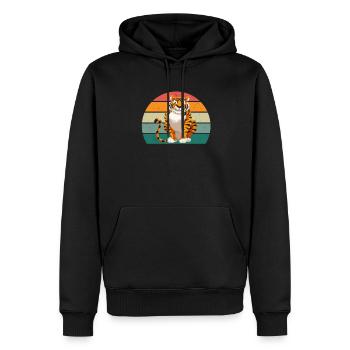 amurtiger tigerkäfig großkatze katze asien tiger - Männer Premium Bio Hoodie - Schwarz - Vorne - Nico (187cm)