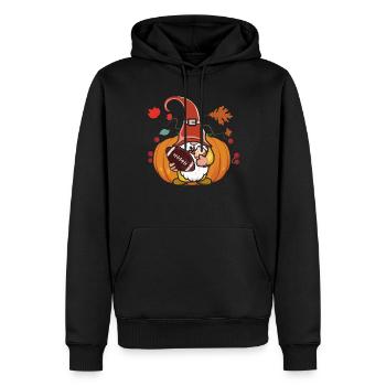 Rugby Gnome Elf Football Fan Thanksgiving - Männer Premium Bio Hoodie - Schwarz - Vorne - Nico (187cm)