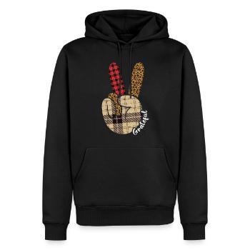 Turquie Amour Paix Modèle d’automne Automne Thanksgiving - Sweat à capuche Premium bio Homme - noir - Devant - Nico (187cm)