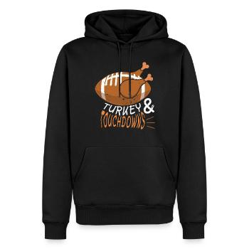 Thanksgiving Roast Turkey Touchdown Football - Sweat à capuche Premium bio Homme - noir - Devant - Nico (187cm)