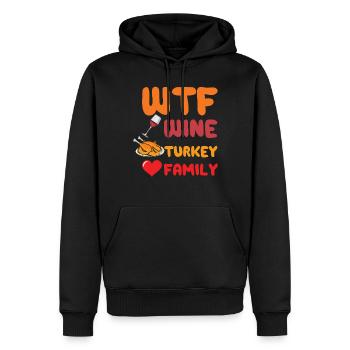 Qu’est-ce Wine Turkey drôle Thanksgiving - Sweat à capuche Premium bio Homme - noir - Devant - Nico (187cm)