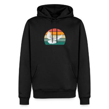 taube taubenfeder taubenflug taubenscharr tauben - Männer Premium Bio Hoodie - Schwarz - Vorne - Nico (187cm)