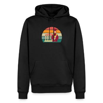 studieren student studium abschluss bachelor uni - Männer Premium Bio Hoodie - Schwarz - Vorne - Nico (187cm)