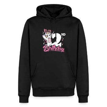 2ème anniversaire Enfants Licorne Toodler Deuxième - Sweat à capuche Premium bio Homme - noir - Devant - Nico (187cm)