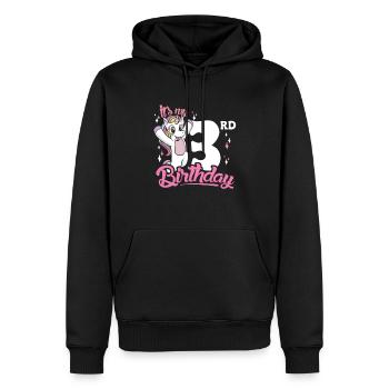 3ème anniversaire Enfants Licorne Toodler Trois - Sweat à capuche Premium bio Homme - noir - Devant - Nico (187cm)