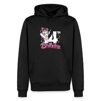 4th Birthday Kids Unicorn Toodler Four - Männer Premium Bio Hoodie - Schwarz - Vorne - Nico (187cm)