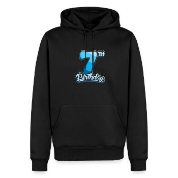 7e anniversaire Enfants Sept ans - Sweat à capuche Premium bio Homme - noir - Devant - Nico (187cm)