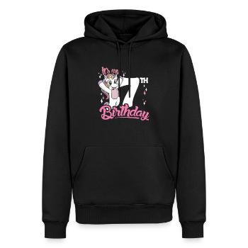 7e anniversaire Enfants Licorne Toodler Seven - Sweat à capuche Premium bio Homme - noir - Devant - Nico (187cm)
