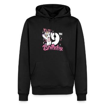 9e anniversaire Enfants Licorne Neuf Anniversaire - Sweat à capuche Premium bio Homme - noir - Devant - Nico (187cm)
