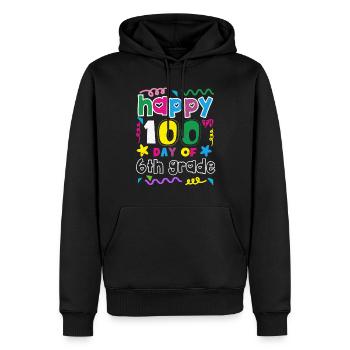 100. Tag 6. Klasse Glückliche 100 Tage Schule - Männer Premium Bio Hoodie - Schwarz - Vorne - Nico (187cm)