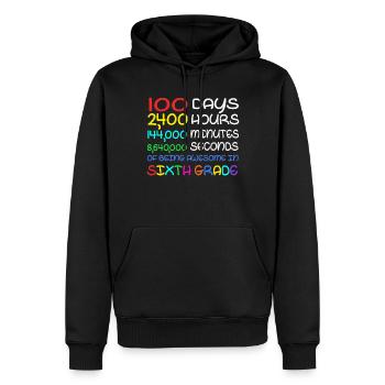 100. Tag 6. Klasse Awesome 100 Tage Schule - Männer Premium Bio Hoodie - Schwarz - Vorne - Nico (187cm)