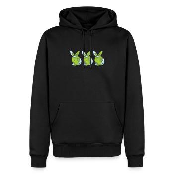 Earth Day Cute Rabbit loves Planet World - Männer Premium Bio Hoodie - Schwarz - Vorne - Nico (187cm)
