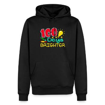 Élève 100e jour plus lumineux 100 jours d’école - Sweat à capuche Premium bio Homme - noir - Devant - Nico (187cm)