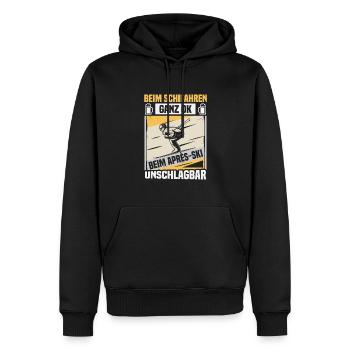 Skifahrer beim Apres Ski unschlagbar Ski - Männer Premium Bio Hoodie - Schwarz - Vorne - Nico (187cm)
