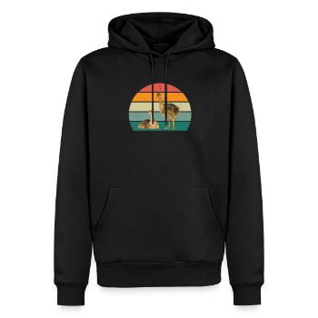 strauße laufvögel laufvogel vogel strauß afrika - Männer Premium Bio Hoodie - Schwarz - Vorne - Nico (187cm)