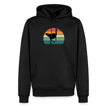 Autruches Ratites Oiseaux Autruche Afrique - Sweat à capuche Premium bio Homme - noir - Devant - Nico (187cm)