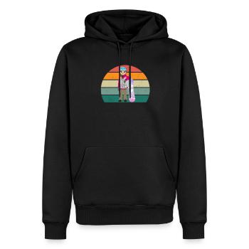 Snowboard Snowboarder Snowboarder Piste Neige - Sweat à capuche Premium bio Homme - noir - Devant - Nico (187cm)