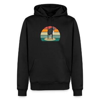 Autruches Ratites Oiseaux Autruche Afrique - Sweat à capuche Premium bio Homme - noir - Devant - Nico (187cm)