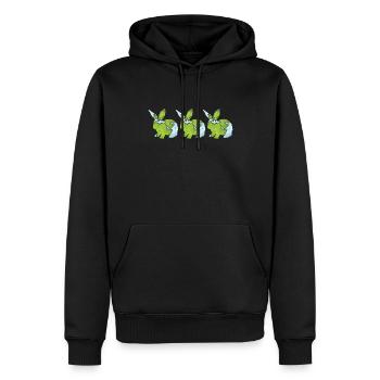 Earth Day Cute Rabbit loves Planet World - Männer Premium Bio Hoodie - Schwarz - Vorne - Nico (187cm)