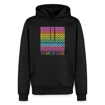 Anzahl Schüler 100. Tag 100 Tage Schule - Männer Premium Bio Hoodie - Schwarz - Vorne - Nico (187cm)