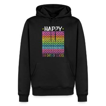 Anzahl Schüler Alles Gute 100. Tag 100 Tage Schule - Männer Premium Bio Hoodie - Schwarz - Vorne - Nico (187cm)