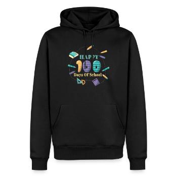 Lustiger Student Alles Gute 100. Tag 100 Tage Schule - Männer Premium Bio Hoodie - Schwarz - Vorne - Nico (187cm)