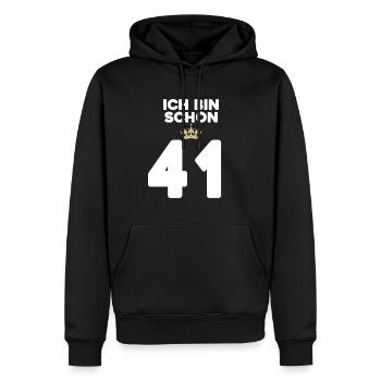 41 Geburtstag - 41 Jahre mit Krone - Männer Premium Bio Hoodie - Schwarz - Vorne - Nico (187cm)