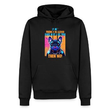 Chiens Français Bulldog Amateurs de chiens - Sweat à capuche Premium bio Homme - noir - Devant - Nico (187cm)