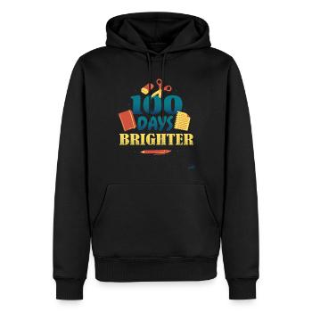 Livres Stylo 100e jour plus lumineux 100 jours d’école - Sweat à capuche Premium bio Homme - noir - Devant - Nico (187cm)
