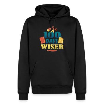 Books Pen 100th Day Wiser 100 Days Of School - Men’s Premium Organic Hoodie - black - Front - Nico (187cm)