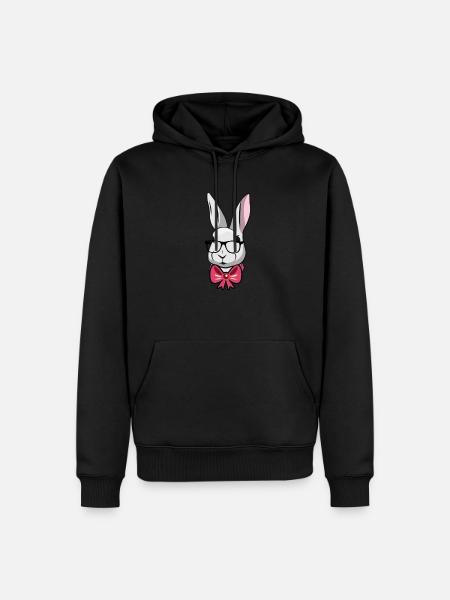 Cute Easter Rabbit Fly - Men’s Premium Organic Hoodie - black