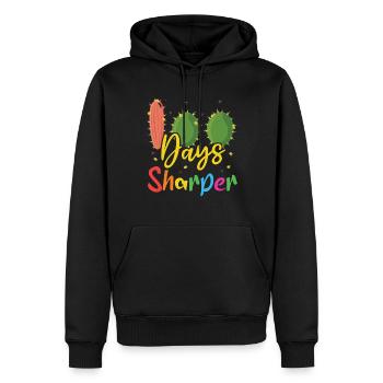 Cactus Student Joyeux 100e jour 100 jours d’école - Sweat à capuche Premium bio Homme - noir - Devant - Nico (187cm)
