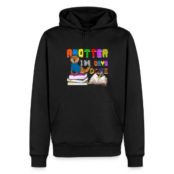 Happy 100th Day Otter 100 Tage Schule - Männer Premium Bio Hoodie - Schwarz - Vorne - Nico (187cm)